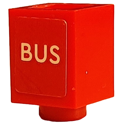 Деталь LEGO 3005pb069 Brick 1 x 1 with White 'BUS' Pattern on Opposite Sides (Stickers) - Set 910034