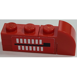 Stickered Assembly 4 x 1 x 1 1/3 with White Rectangles and Black Line On Red Background Pattern Model Right Side (Sticker) - Set 2556 - 1 Plate 1 x 2, 2 Plate 1 x 3, 1 Slope, Curved 2 x 1 x 1 1/3 with Recessed Stud Stickered Assembly 4 x 1 x 1 1/3 with White Rectangles and Black Line On Red Background Pattern Model Right Side (Sticker) - Set 2556 - 1 Plate 1 x 2, 2 Plate 1 x 3, 1 Slope, Curved 2 x 1 x 1 1/3 with Recessed Stud