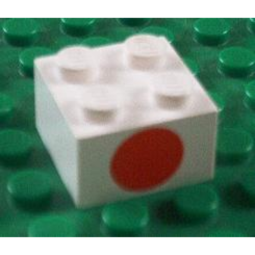 Деталь LEGO 3003px6 Brick 2 x 2 with Dot Red on One Side Pattern