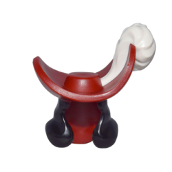 Minifigure, Hair Combo, Hair with Hat, Long Black Hair Over Shoulders, Large Wide Brim Hat with White Plume Pattern Minifigure, Hair Combo, Hair with Hat, Long Black Hair Over Shoulders, Large Wide Brim Hat with White Plume Pattern