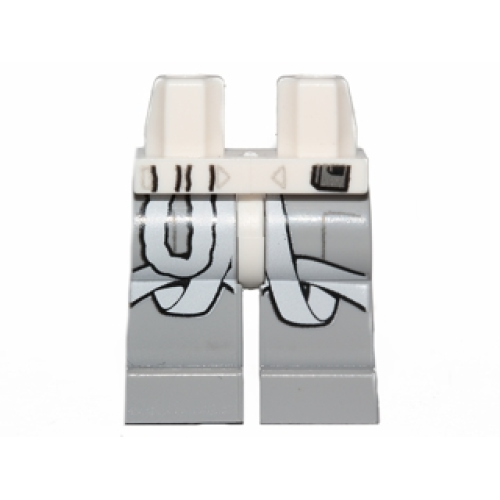 Деталь LEGO 970c86pb13 Hips and Light Bluish Gray Legs with SW White Flight Straps and Hose on Right Leg Pattern