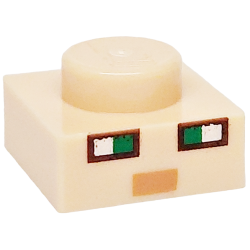 Plate 1 x 1 with Green and White Squares, Dark Brown and Nougat Rectangles Pattern (Minecraft Micromob Alex Face) Plate 1 x 1 with Green and White Squares, Dark Brown and Nougat Rectangles Pattern (Minecraft Micromob Alex Face)