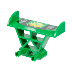 Vehicle, Spoiler 3 x 4 x 6 with Yellow Flames and Black Stripes Pattern Vehicle, Spoiler 3 x 4 x 6 with Yellow Flames and Black Stripes Pattern