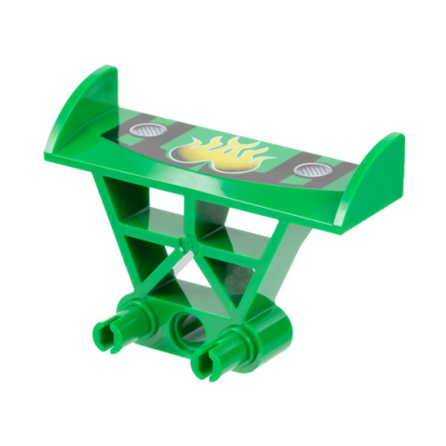 Деталь LEGO 30626pb02 Vehicle, Spoiler 3 x 4 x 6 with Yellow Flames and Black Stripes Pattern