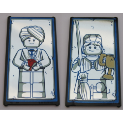 Glass for Window 1 x 4 x 6 with Mirrored Quirinus Quirrell / Ron Weasley Pattern (Stickers) - Set 75954