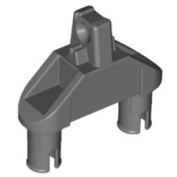 Hinge 1 x 3 with Two Pins, Locking 1 Finger - Round Pin Holes - Dark Bluish Gray