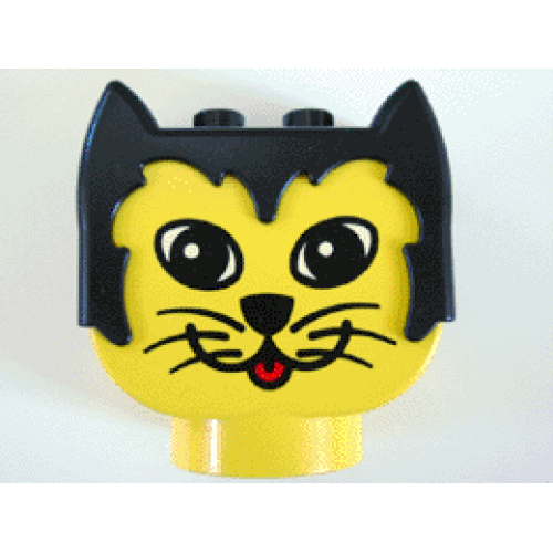 Деталь LEGO dupkittyheadpb1 Duplo Figure Head Animal 2 x 2 Base Cat, Oblong Eyes