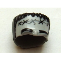 Minifigure, Headgear Head Top, Frankenstein Monster with Black Hair and Large Stitches Pattern Minifigure, Headgear Head Top, Frankenstein Monster with Black Hair and Large Stitches Pattern