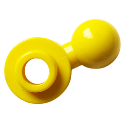 Plate, Round 1 x 1 with Tow Ball with Round Hole (Homemaker Figure / Maxifigure Hand) - Yellow