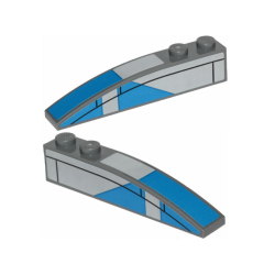 Slope, Curved 6 x 1 with 2 Studs with Blue Markings Pattern on Both Sides (Stickers) - Set 75280 Slope, Curved 6 x 1 with 2 Studs with Blue Markings Pattern on Both Sides (Stickers) - Set 75280
