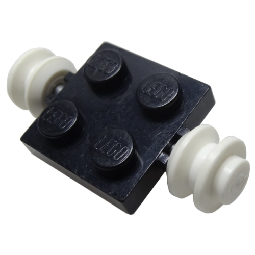 Деталь LEGO 122c02 Plate, Modified 2 x 2 with White Wheels