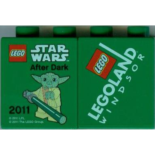 Деталь LEGO 4066pb394 Duplo, Brick 1 x 2 x 2 with Star Wars After Dark 2011 LEGOLAND Windsor Pattern