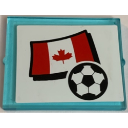 Glass for Window 1 x 4 x 3 with Flag of Canada and Soccer Ball on White Background Pattern (Sticker) - Set 3411
