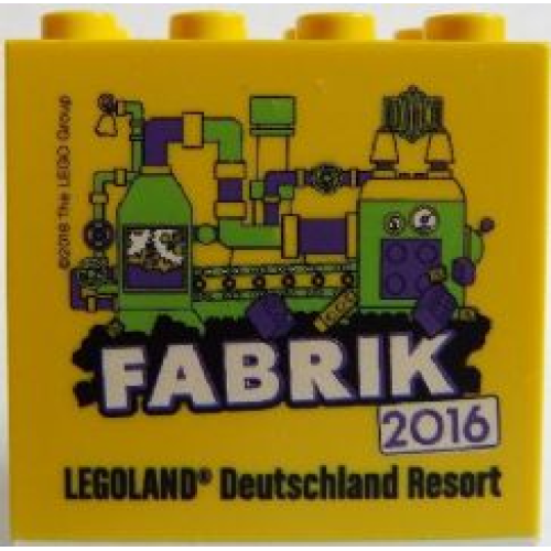 Деталь LEGO 30144pb178 Brick 2 x 4 x 3 with Legoland Deutschland Resort Fabrik 2016 Pattern