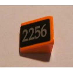 Slope 30 1 x 1 x 2/3 with Silver '2256' on Black Pattern Model Right (Sticker) - Set 10133