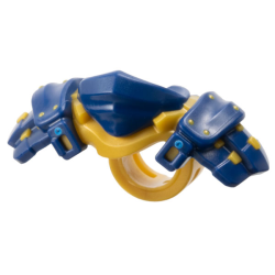 Minifigure Armor Shoulder Pads and Bandana with Molded Pearl Gold Rivets and Scabbard for 2 Katanas Pattern - Dark Blue