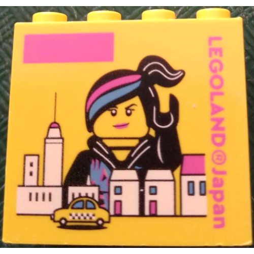 Деталь LEGO 30144pb472 Brick 2 x 4 x 3 with LEGOLAND Japan, Wyldstyle Minifigure, Buildings and Taxi Pattern