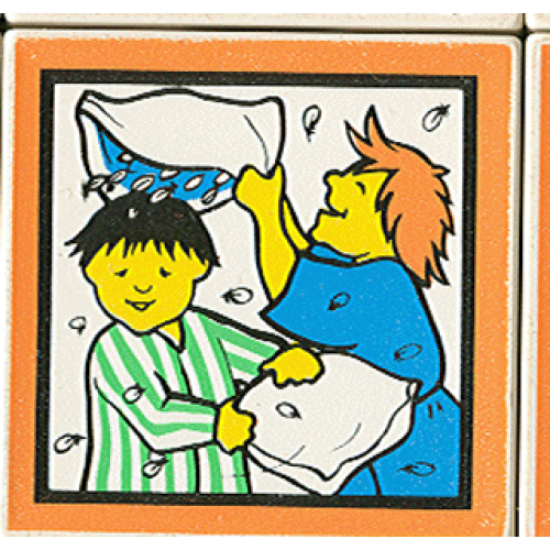 Деталь LEGO 2756pb098 Duplo, Tile 2 x 2 x 1 with Home Mosaic Picture 08 Pattern