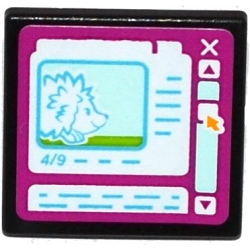 Road Sign 2 x 2 Square with Open O Clip with Hedgehog on Computer Screen Pattern (Sticker) - Set 41085 Road Sign 2 x 2 Square with Open O Clip with Hedgehog on Computer Screen Pattern (Sticker) - Set 41085
