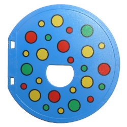 Duplo Ball Tube Exit Door with Green, Red and Yellow Dots Pattern