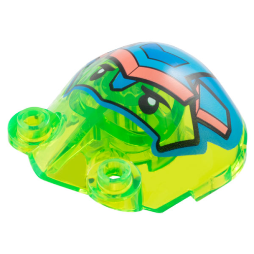 Деталь LEGO 5276pb01 Large Figure Armor, Shoulder with 2 Hollow Studs with Z-Blob Face with Black Eyes and Blue, Dark Azure, and Coral Helmet Pattern