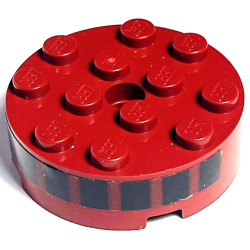 Brick, Round 4 x 4 with Hole with 8 Black Rectangles Pattern (Sticker) - Set 75309