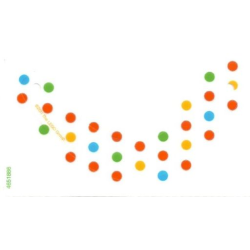 Plastic Eye Bandage with Blue, Green, Orange, and Red Dots Pattern