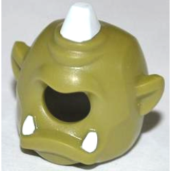 Minifigure, Headgear Mask Cyclops with White Horn and White Teeth Pattern Minifigure, Headgear Mask Cyclops with White Horn and White Teeth Pattern