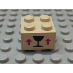 Brick 2 x 2 with Black Wineglass and 2 Red Arrows Up on Tan Background Pattern (Sticker) - Set 7997 Brick 2 x 2 with Black Wineglass and 2 Red Arrows Up on Tan Background Pattern (Sticker) - Set 7997