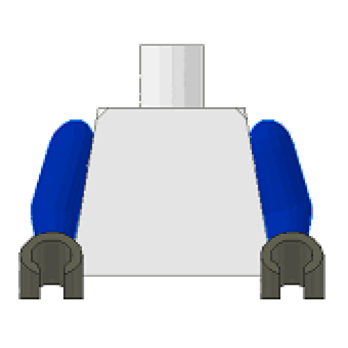 Деталь LEGO 973c027 Torso Plain / Blue Arms / Dark Gray Hands
