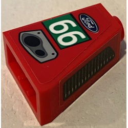 Slope 65 2 x 1 x 2 with Ford Logo, White '66' in Green Rectangle, Exhaust and Air Vent Pattern Model Right Side (Stickers) - Set 75881 Slope 65 2 x 1 x 2 with Ford Logo, White '66' in Green Rectangle, Exhaust and Air Vent Pattern Model Right Side (Stickers) - Set 75881