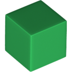 Minifigure, Head, Modified Small Cube - Green