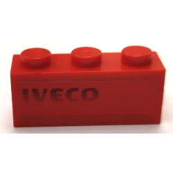 Stickered Assembly 3 x 2 x 1 with 'IVECO' on Red Background Pattern Model Right Side (Sticker) - Sets 8153 / 8155 - 1 Plate 2 x 3, 2 Plate 1 x 3