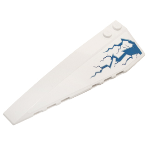 Деталь LEGO 50955pb025 Wedge 10 x 3 Left with Blue Lightning Pattern (Sticker) - Set 70724