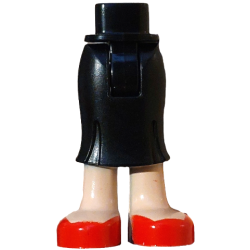 Mini Doll Hips and Skirt Long, Light Nougat Legs and Red Shoes Pattern - Thick Hinge Mini Doll Hips and Skirt Long, Light Nougat Legs and Red Shoes Pattern - Thick Hinge