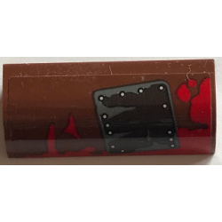 Slope, Curved 1 x 4 x 1 1/3 with Mud Splotches and Black and Silver Squared Patch Pattern (Sticker) - Set 70907