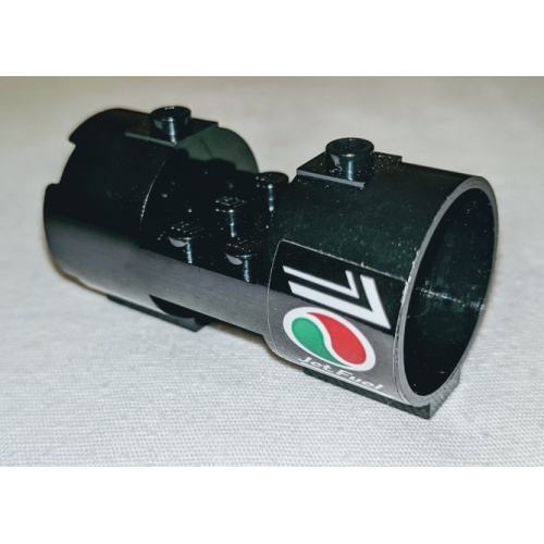 Деталь LEGO 93168pb06R Cylinder 3 x 6 x 2 2/3 Horizontal - Square Connections with Octan Logo and 'Jet Fuel' Pattern Model Right Side (Sticker) - Set 60178