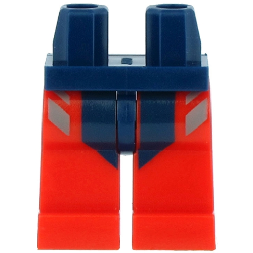Деталь LEGO 970c05pb27 Hips and Red Legs with Dark Blue and Dark Bluish Gray Wetsuit Stripes Pattern