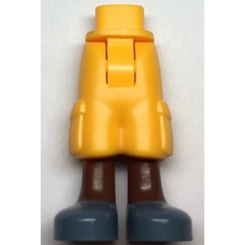 Деталь LEGO 25727c00pb10 Mini Doll Hips and Trousers Cropped Large Pockets, Reddish Brown Legs, Sand Blue Shoes Pattern - Thick Hinge