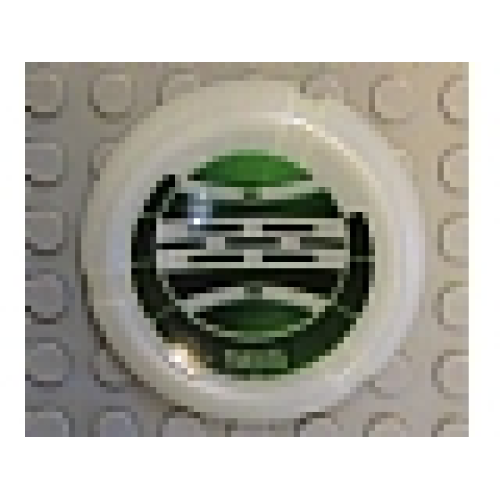 Деталь LEGO 32171pb104 Throwing Disk with Bionicle Kanoka 565 Le-Metru Pattern