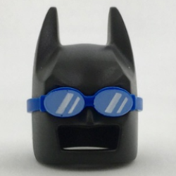 Minifigure, Headgear Mask Batman Cowl (Angular Ears, Pronounced Brow) with Blue Goggles Pattern Minifigure, Headgear Mask Batman Cowl (Angular Ears, Pronounced Brow) with Blue Goggles Pattern