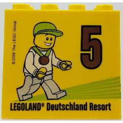 Brick 2 x 4 x 3 with Besuchsmeister 5 Bronze 2018 Legoland Deutschland Resort Pattern