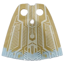 Plastic Part for Set 76269 - Cape with Gold Top and Silver Lines Pattern
