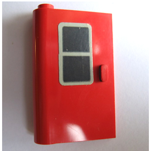 Деталь LEGO 445pb01 Door 1 x 3 x 4 Left with Black Window Pattern (Sticker) - Set 164