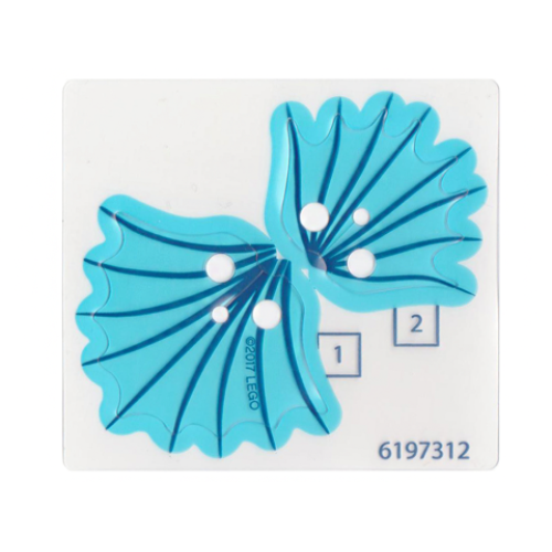 Деталь LEGO 34721 Plastic Cape and Collar with Dark Blue Lines on Trans-Light Blue Background Pattern, Sheet of 2