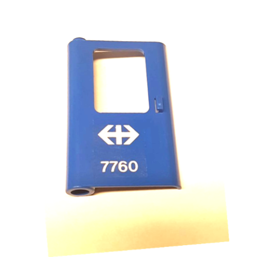 Деталь LEGO 4181pb068 Door 1 x 4 x 5 Train Left, Thin Support at Bottom with Swiss Federal Railways Train Logo and '7760' Pattern (Sticker) - Set 7760