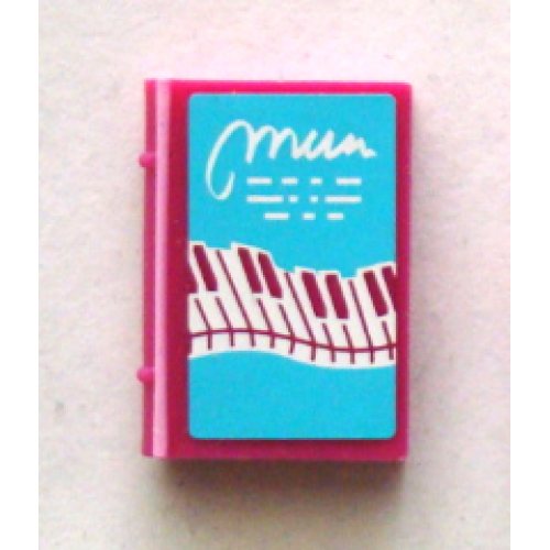 Деталь LEGO 33009pb057 Minifigure, Utensil Book 2 x 3 with Wavy Piano Keys Pattern (Sticker) - Set 41134