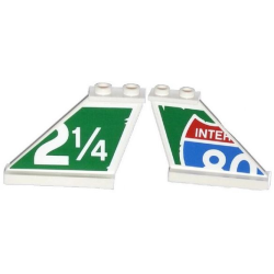 Tail 4 x 1 x 3 with Truncated Interstate 80 Sign Pattern on Right and '2 1/4' on Green Background Pattern on Left Side (Stickers) - Set 79120 Tail 4 x 1 x 3 with Truncated Interstate 80 Sign Pattern on Right and '2 1/4' on Green Background Pattern on Left Side (Stickers) - Set 79120
