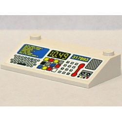 Slope 33 3 x 6 with Inner Walls with Control Panel, Keyboard, Keypad, Red Phone, '10.49' and '317893' Pattern (Sticker) - Set 6479 Slope 33 3 x 6 with Inner Walls with Control Panel, Keyboard, Keypad, Red Phone, '10.49' and '317893' Pattern (Sticker) - Set 6479