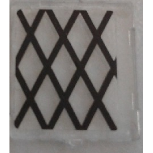 Деталь LEGO 60601pb014 Glass for Window 1 x 2 x 2 Flat Front with Black Lattice Pattern (Sticker) - Set 70810